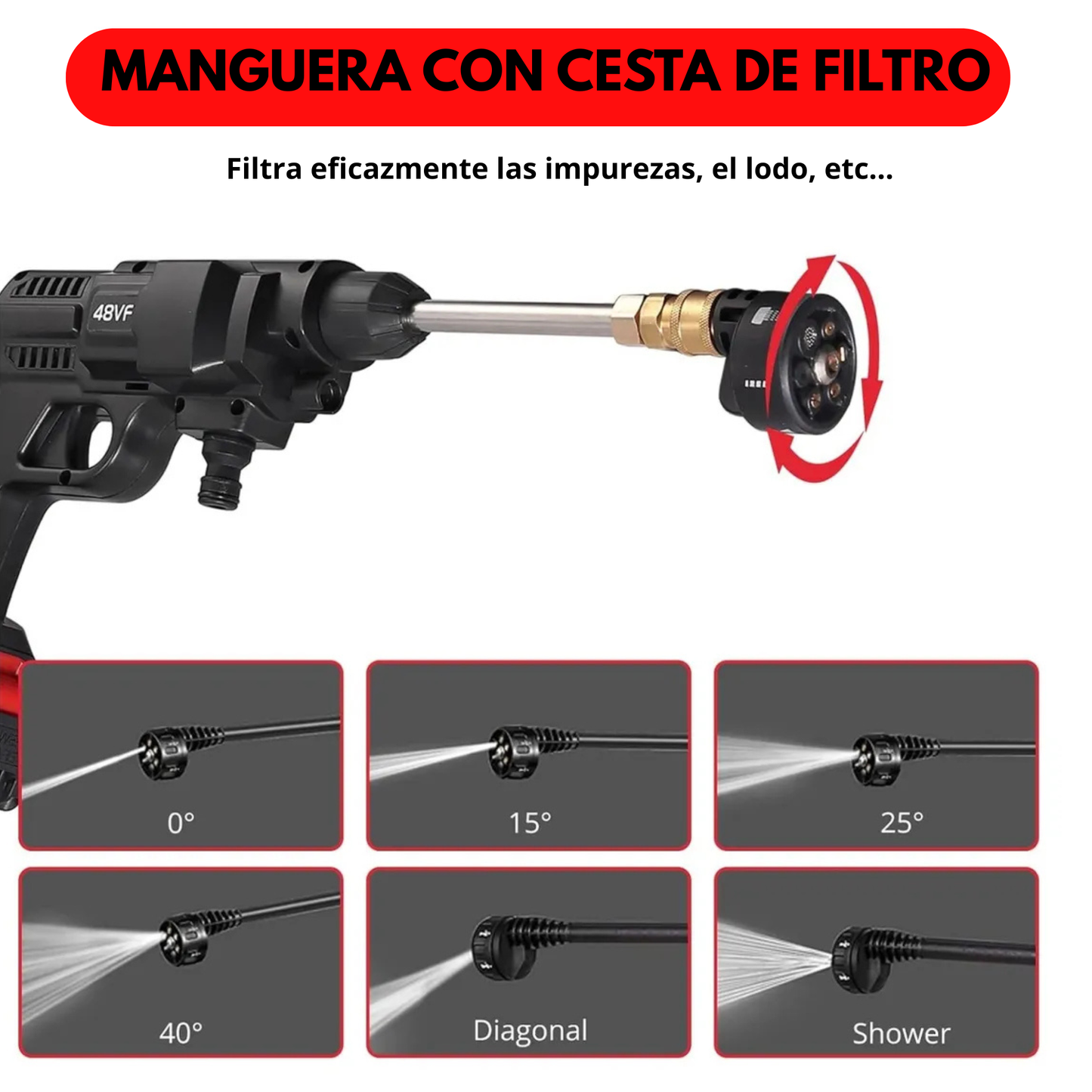Hidrolavadora Portatil 6 Chorros Más Caja de Herramientas 46 PCS