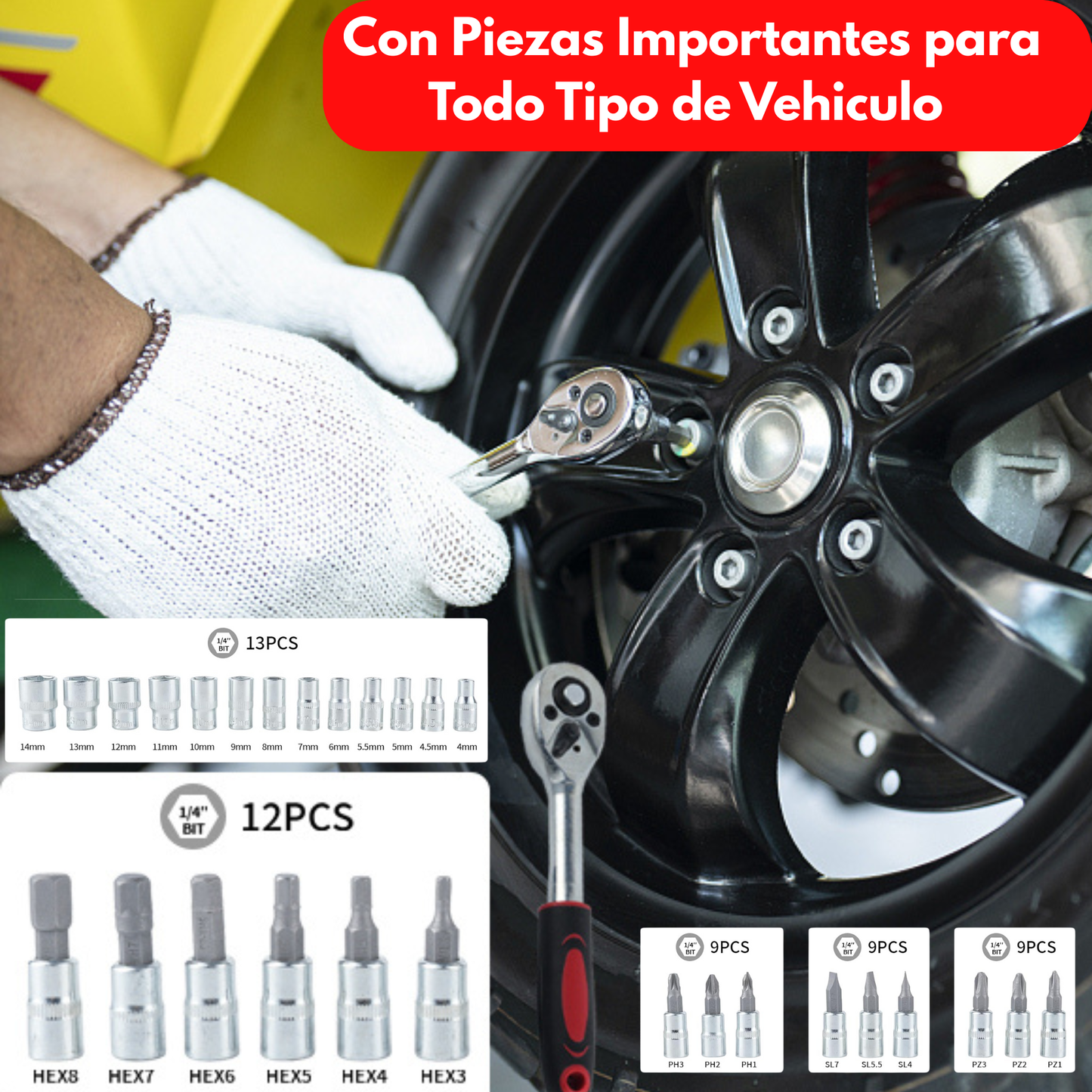 Hidrolavadora Portatil 6 Chorros Más Caja de Herramientas 46 PCS