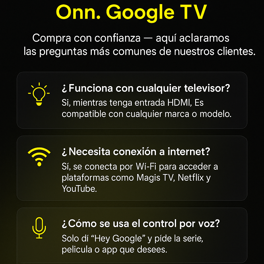 ONN TV 4K- ANDROID TV - con Control Remoto por Voz Asistente de Google