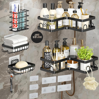Esquinero de Ducha 5 en 1 MultiSpace – Ordena tu baño sin taladros y con estilo.